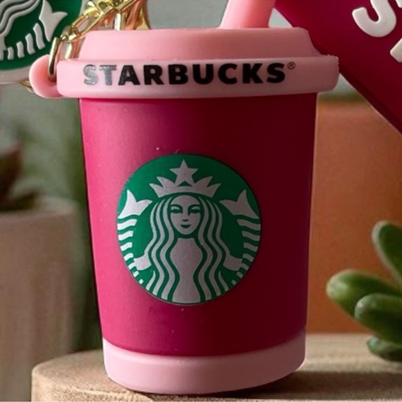 Starbucks Vibrant Pink Cup Keychain with Strap NEW - Picture 3 of 5